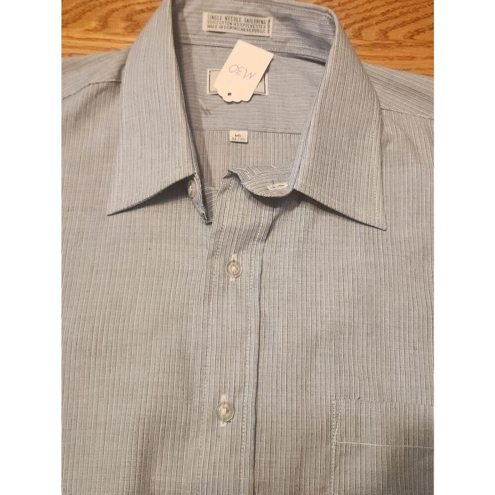 M30 Ketch Men's Light Blue Pin Stripe Dress Shirt Long Sleeved Tailored